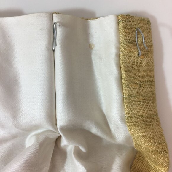 Vintage 1950s Drapes Curtains Weighted Corners Orange Green Woven Lined 46"x44" - Picture 6 of 7